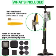 REVERE xlAIRator5 Bike Floor Pump with Pressure Gauge, Bicycle Pump with Univalve for both Presta and Schrader, High Pressure 160psi Multi-Purpose Portable Air Pump for Road Bike MTB and Sports Balls.