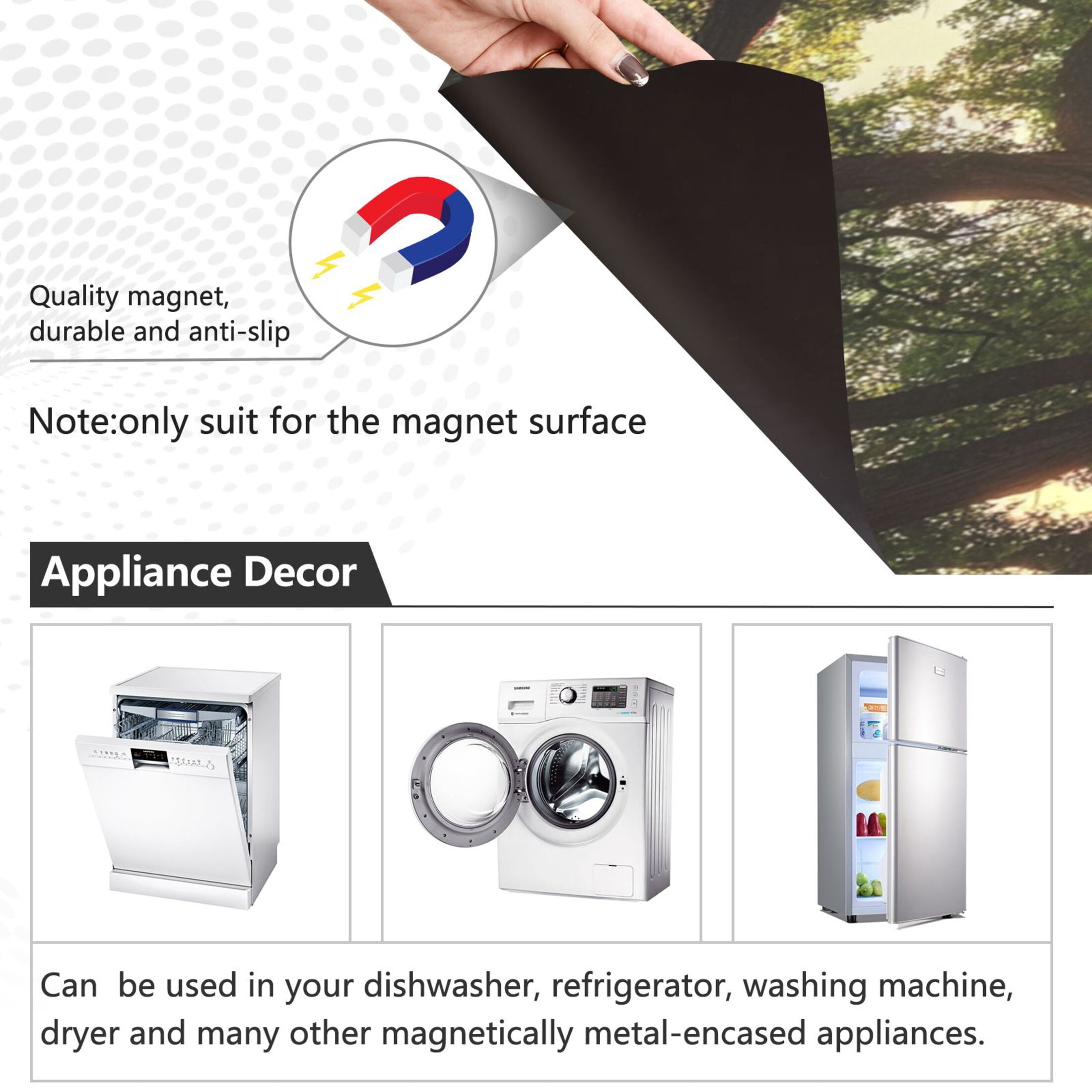 Dishwasher Magnetic Sticker 23x26 Inch Refrigerator Magnetic Sticker Washing Machine Magnetic Sticker Kitchen Panel Magnetic Sticker Home Decor Big Summer Tree