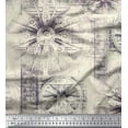 thumbnail image 1 of Soimoi Georgette Viscose Fabric Elephant & Wheel Panel Printed Fabric 1 Yard 42 Inch Wide, 1 of 3