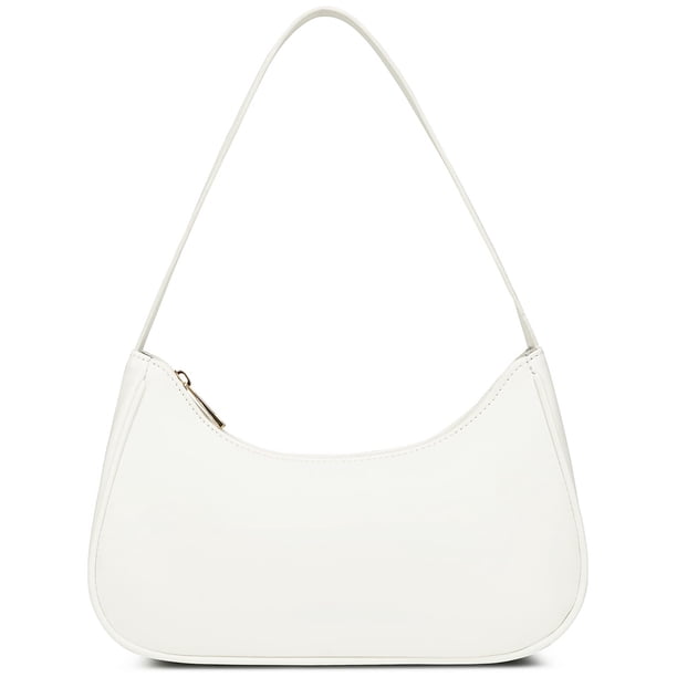 Bolso de hombro Afashor Hobo de piel vegana blanco