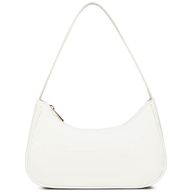 Bolso de hombro Afashor Hobo de piel vegana blanco