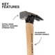thumbnail image 2 of Clavo magnético Hammer Klein Tools H80920HS con mango de nogal, 565 g, 2 of 5