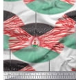 thumbnail image 1 of Soimoi Red Rayon Fabric Circle & Bulb Home Decor Print Fabric by the Yard 42 Inch Wide, 1 of 3