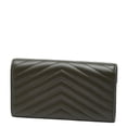 thumbnail image 2 of Pre-Owned Saint Laurent Cassandra V-Stitch Long Wallet 372264 Khaki Leather Women's SAINT..., 2 of 9