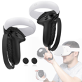 thumbnail image 2 of HUNDAI New VR Accessories Protective Cover For Oculus Quest 2 VR Touch Controller Silicone Cover Skin Handle Grip With Knuckle black, 2 of 6