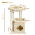 PAWZ Road Cat Tree 27" for Medium Cats Plush Condo and Scratching Posts
