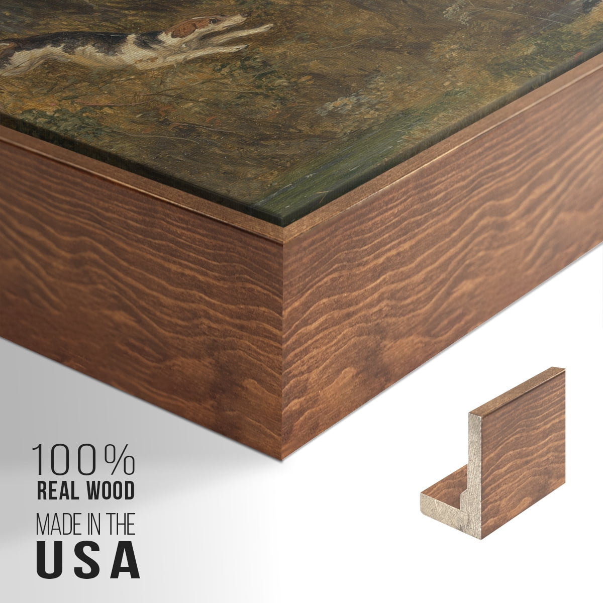 Vintage Animal Print-XLVIII By Wexford Home Framed in Walnut Wood Gallery Wrapped Canvas 17 in. x 25 in.