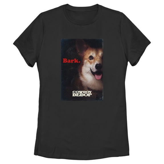Women's Cowboy Bebop Bark  Graphic Tee Black Medium