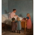 thumbnail image 2 of Anna Ancher 12x13 Gold Ornate Wood Frame and Double Matted Museum Art Print Titled - Little Brother (1905), 2 of 4