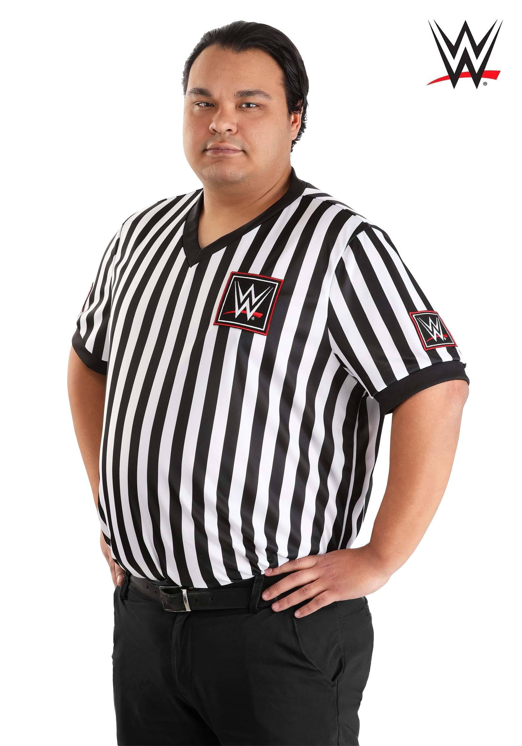 Plus Size WWE Referee Shirt Costume for Men