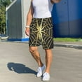 thumbnail image 6 of Pofeuu Gold Spider On The Web Print Men's Soft Woven Elastic Waistband Sleep Pajama Short-X-Large, 6 of 6