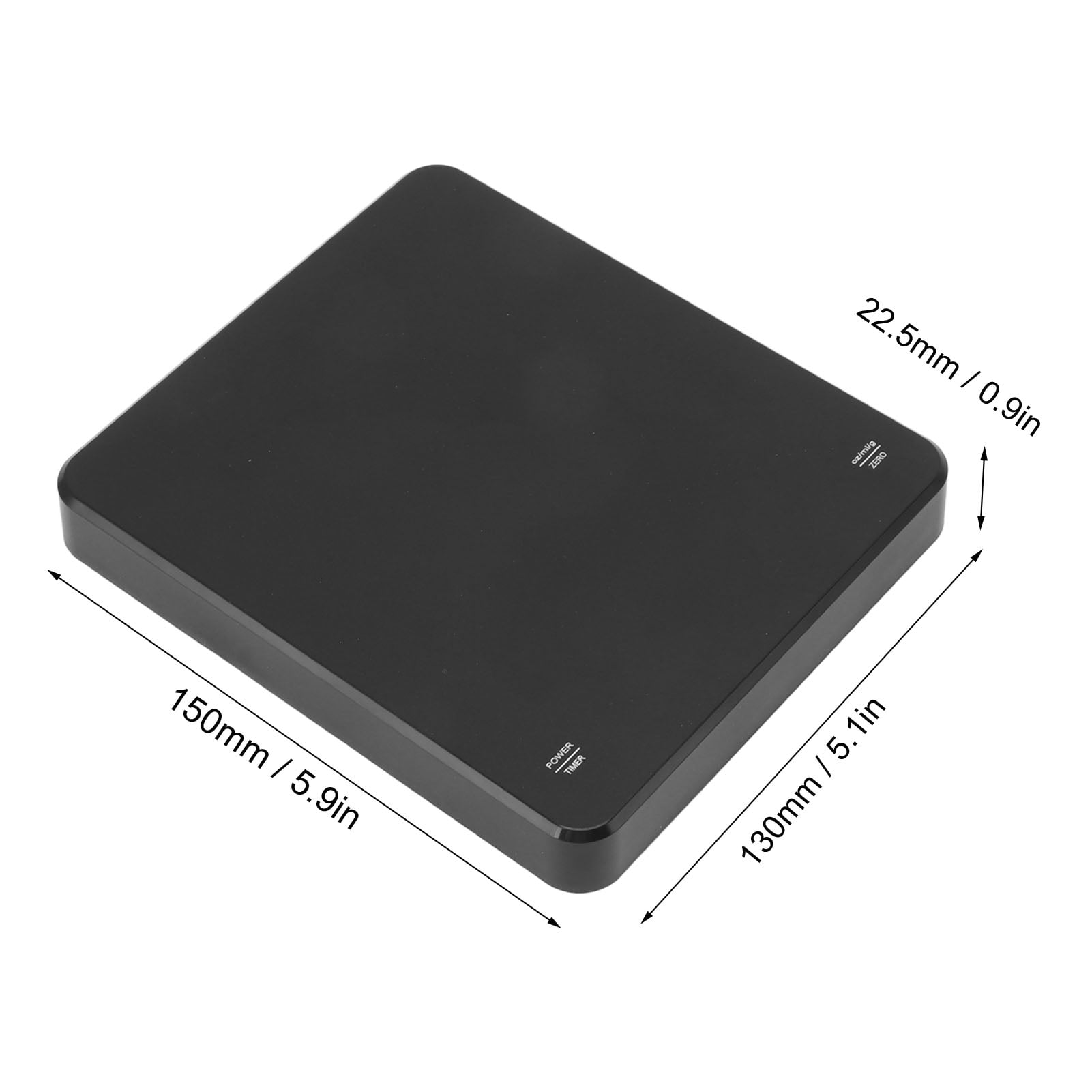 YAHHU High Accuracy Digital Coffee Scale with Timer, USB Charging Auto Zero Clearing LED Display Hand Brewed Espresso Scale, 5.1 x 5.9 inches / 130 x 150 mm, Built-in 400mAh Battery