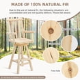 thumbnail image 7 of EPICOZY 3-Piece Outdoor Bar Set, Solid Log Wood Swivel Adirondack Chairs Set of 2 with Bar Height Table, 500 LBS Heavy Duty Rustic Patio Bistro Set for Porch, Deck, Pub, Cabin, Natural, 7 of 7