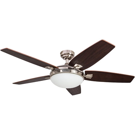Open Box Honeywell Carmel Ceiling Fan, Quiet Motor & Remote Control, 48",Nickel