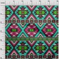 thumbnail image 3 of oneOone Cotton Poplin Twill Turquoise Green Fabric African Aztech Sewing Material Print Fabric By The Yard 56 Inch Wide, 3 of 4