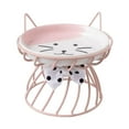 thumbnail image 2 of Cat owl with Metal Raised Stand Neck Protector Cat Bowl Dog Pink, 2 of 8