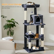 Pawz Road Cat Tree for Large Cats 56Tall Cat Tower Condo with Scratching Post for Indoor Cats,Dark Gray