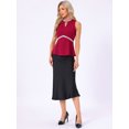 thumbnail image 3 of DARING DIVA Women's Halter Neck Beaded Cocktail Sleeveless Blouse L Burgundy, 3 of 5