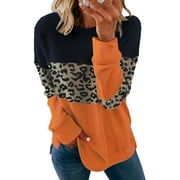 Sidefeel Women's Lounge Tops Long Sleeve Round Neck Plus Size Pullover Sweatshirt Oversized Blouses 2XL 18-20