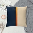 thumbnail image 2 of JEUXUS  Pack of  Throw Pillow Covers Decorative Patchwork with Gold Leather Pillowcase Soft Solid Decoration Cushion Case Square for Couch Sofa Bed Chair Living Room Dark Blue, 2 of 5