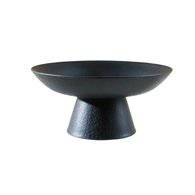 Coffee Table Tray Black Round Plastic Fruit and Snack Serving Plate for Living Room