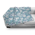thumbnail image 3 of Cartoon Airplane Soft Flannel Fleece Throw Blanket, Baby Boy Playroom Pattern with Blue Aircraft Silhouettes, Cozy Plush for Indoor and Outdoor Use, 50" x 70", Turquoise Blue and White, by Ambesonne, 3 of 6
