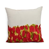 Simply Daisy's Sunset Tulip Garden 18 inch Red Decorative Floral Throw Pillow