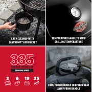 Char-Griller 22 inch Kettle Grill | Charcoal Grill | Black Portable Outdoor BBQ Grill with Lid