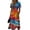 Hot Pink, variant on Tropical Coconut & Palm Tree Print V-Neck Surplice Dress for Women - Short Sleeve High Waist A-Line Midi Summer Beach Vacation Gown, Flowy Resort Wear with Cinched Waist Green XL