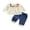 Apricot, variant on BemeyourBBs Boho Kids Toddler Baby Girl Spring Fall Summer Denim Outfits Infant Baby Clothes Bohemian Long Sleeve Floral Shirt Tops Tassle Jeans Pants Set