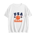 thumbnail image 2 of Basketball 2026 Shirt Women USA Basketball Match Season Jersey Game Day T-Shirt Funny Graphic Short Sleeve Shirt White XL, 2 of 6