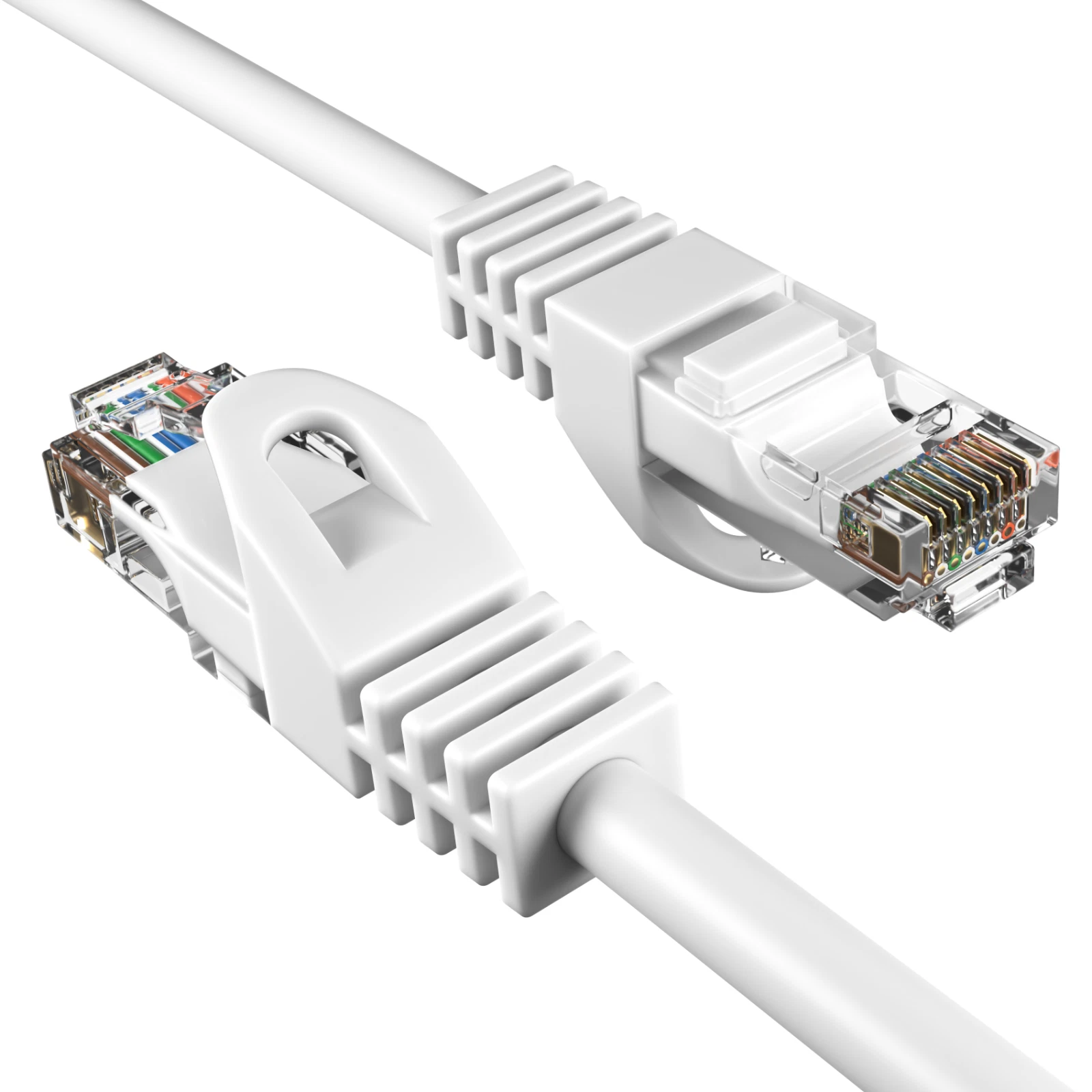 Cat5e 10-Pack of 25FT Network Ethernet Patch Cable, 350Mhz Internet Wire, For Router, Modem, PC, Laptop, TVs, Printer Cord, Consoles, Copper-Clad Aluminum, White, Cables Direct Online