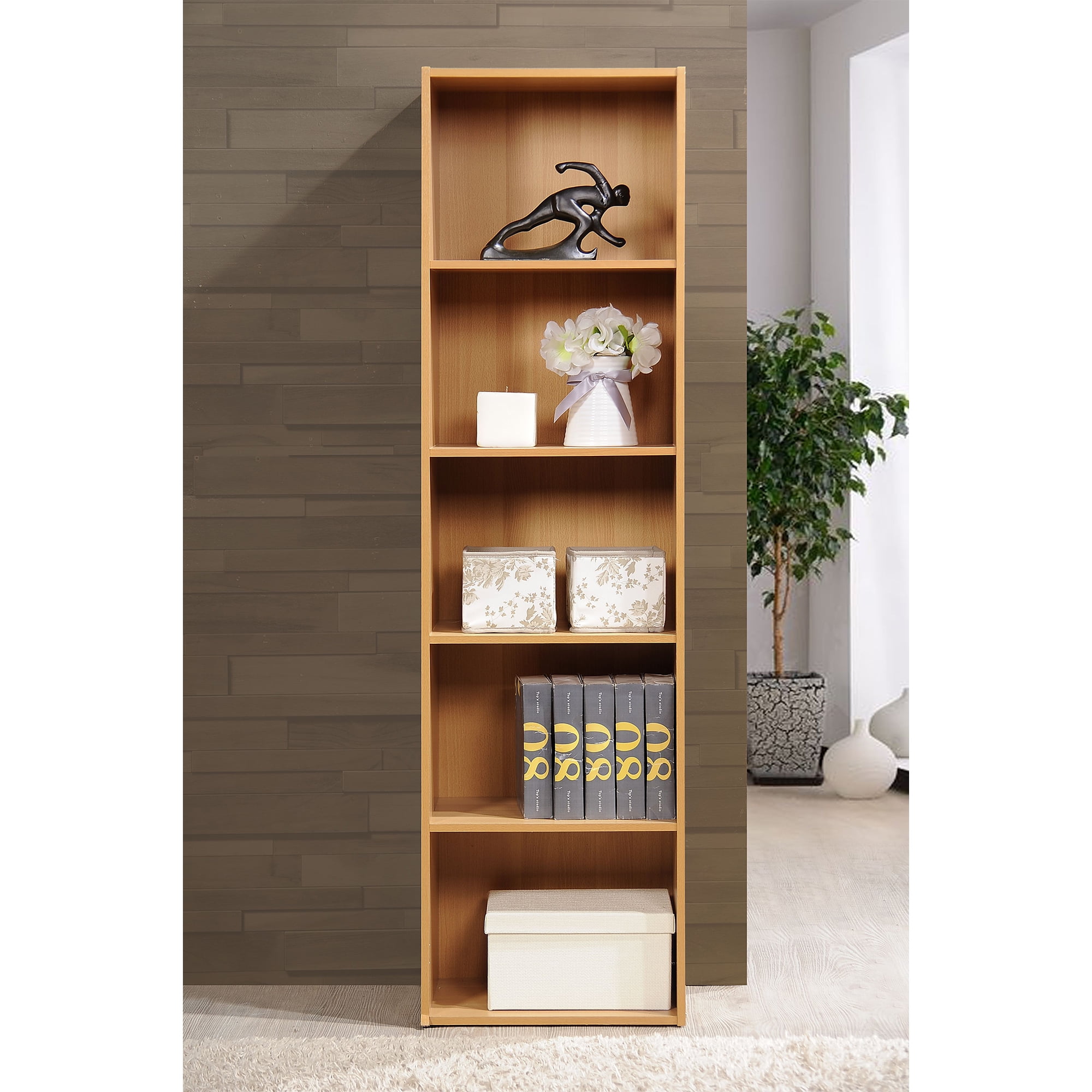 Hodedah 5-Shelf Bookcase in Beech