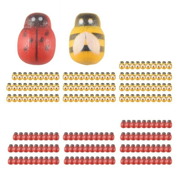 200Pcs Wooden Bees Ladybugs, Wooden Bumble Bees & Ladybugs for Crafts Scrapbooking DIY Dec2Xk1050