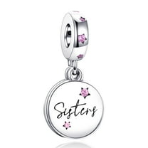 925 Sterling Silver Charm for Bracelets Sisters Dangle Charms Women Bracelet Charm