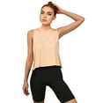 thumbnail image 6 of Arcarius Workout Tops for Women, Flowy Crop Top for Gym, Yoga, Exercise (Beige, 3XL), 6 of 9