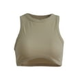 thumbnail image 1 of Mialoley Femmes Été Décontracté Débardeurs, Col Rond Uni Slim-Fit Crop Tops Sans Manches, 1 of 5