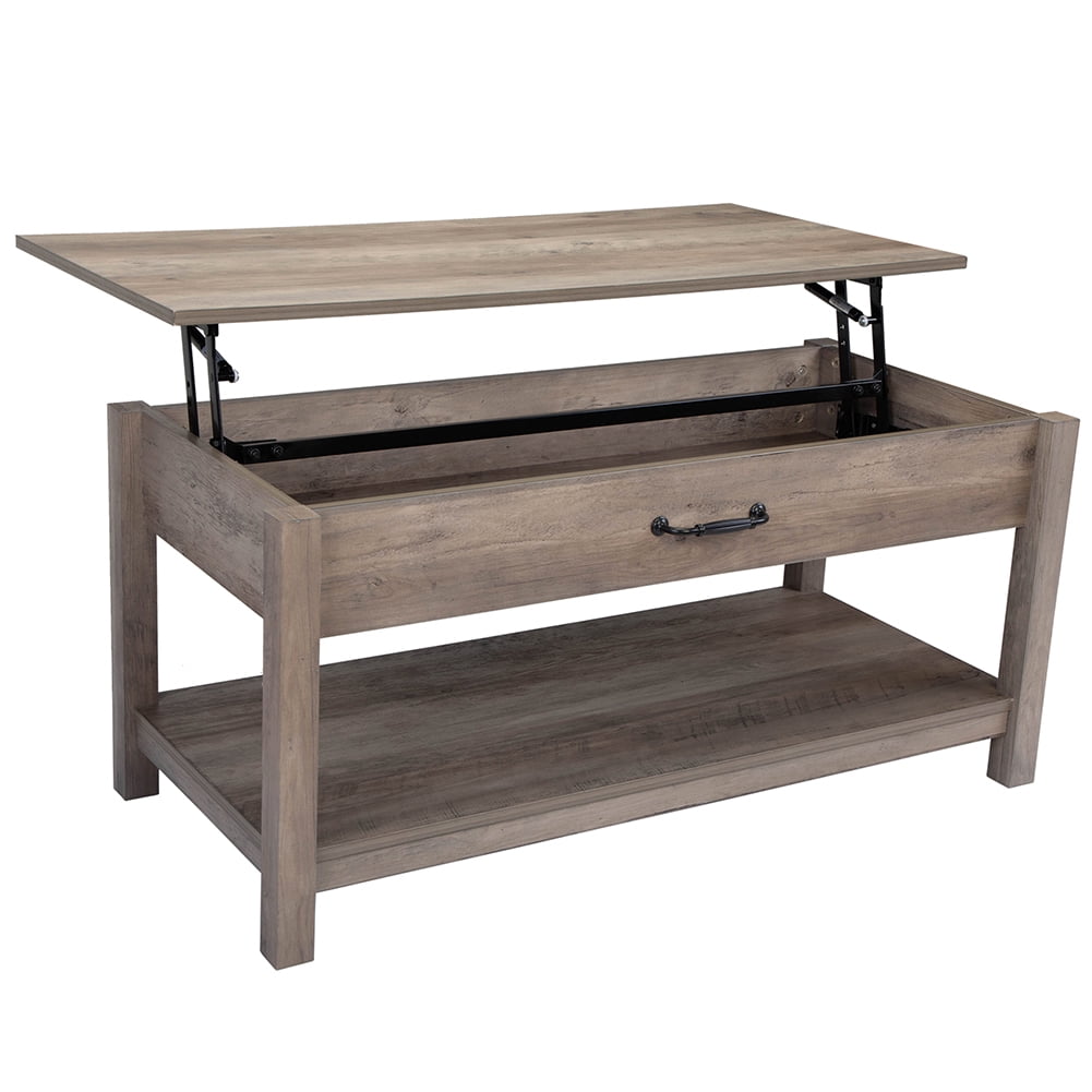 Private Jungle Rustic Lift Top Coffee Table W/ Hidden Storage Compartment and Open Shelf Home,Gray Private Jungle Rustic Lift Top Coffee Table W/ Hidden Storage Compartment and Open Shelf Home,Gray