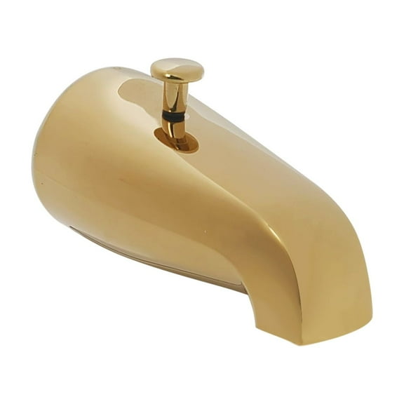 Westbrass E531D-12R-01 5-1/4" Rear Diverter Tub Spout with 1/2" or 3/4" IPS Rear Connection, Polished Brass