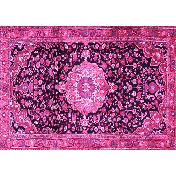 Ahgly Company Indoor Rectangle Medallion Pink Traditional Area Rugs, 5' x 8'