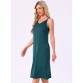 thumbnail image 4 of DARING DIVA Women's Sleeveless Double Spaghetti Strap V Neck Nightgown M Blue, 4 of 7
