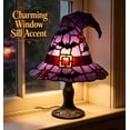 thumbnail image 4 of Witch Hat Lamps, Halloween Table Lamp with Warm Glow, Gothic Witch Decor Night Light, Handcrafted Lamp for Bedroom Desk Bar Party Spooky Home Decoration(Bat), 4 of 12