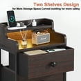 thumbnail image 4 of GUNAITO Led Nightstand with Charging Station Bedside Table with 4 Drawers End Table with Open Shelf Bedside Table with USB Ports and Outlets Nightstand for Bedroom，Brown, 4 of 9
