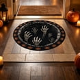thumbnail image 4 of 3D Trap Halloween Circular Carpet – Skeleton Mummy Web Depth Illusion Rug, Soft Polyester Floor Mat for Bedroom Entrance, Non Shedding Holiday Decor Foot Pad, 4 of 6