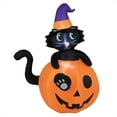 thumbnail image 2 of Costway 5 FT Tall Halloween Inflatable Décor Black Cat Sitting in Pumpkin w/ LED Lights, 2 of 10