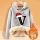 thumbnail image 2 of WILLBEST Sudadera Oversize para Mujer, con Estampado de Letras Navideñas, de Lana Gruesa, Cálida para El Invierno Mediana, 2 of 4