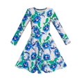 thumbnail image 1 of Girls Dress Blue Flower Long Sleeve Sundress 8 Years, 1 of 7