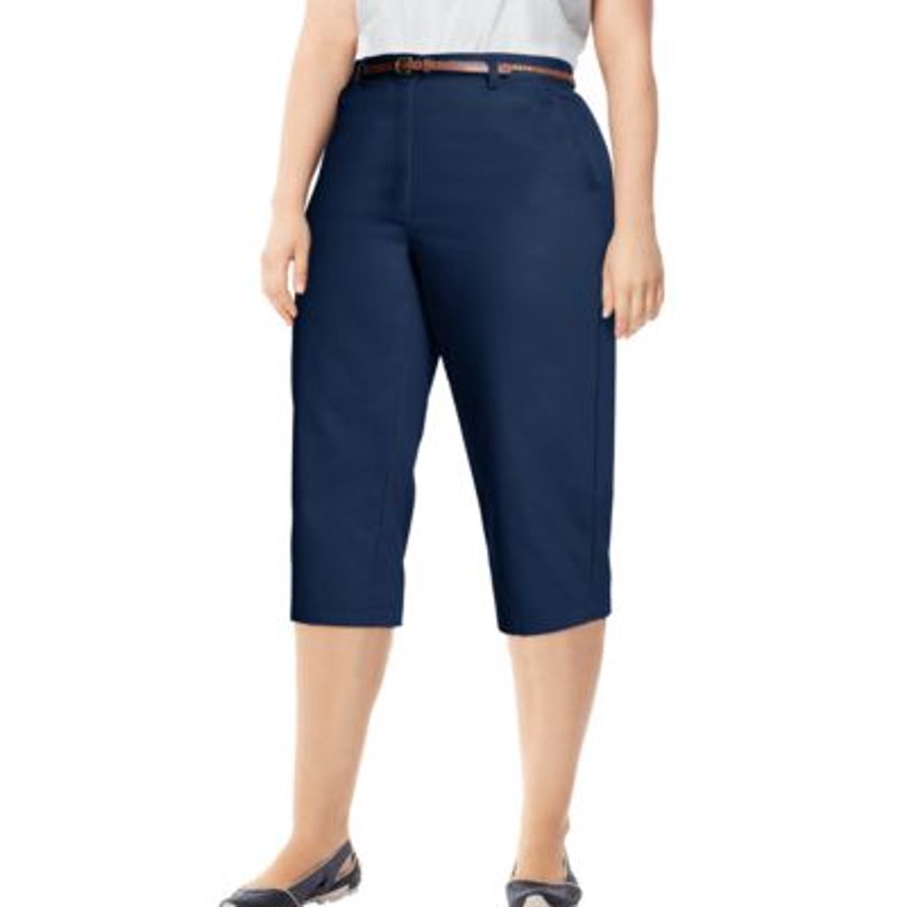 Just My Size Just My Size FlatFront Cotton Twill Capris Walmart
