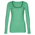 thumbnail image 4 of Women Blouses Warm Sportswear Women Lady V Neck Long Sleeve U Neck Turtleneck Bodysuit Long Sleeve Sleep Shirt Pack Ski Base Layer Ladies Crop Top Ladies Dress Shirts Casual Summer Blouses Green L, 4 of 5