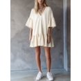 thumbnail image 4 of Women'S Summer Casual Dress, V-Neck Ruffle Sleeve Tiered for Mini Dress, Soft Comfy Fabric White M, 4 of 6